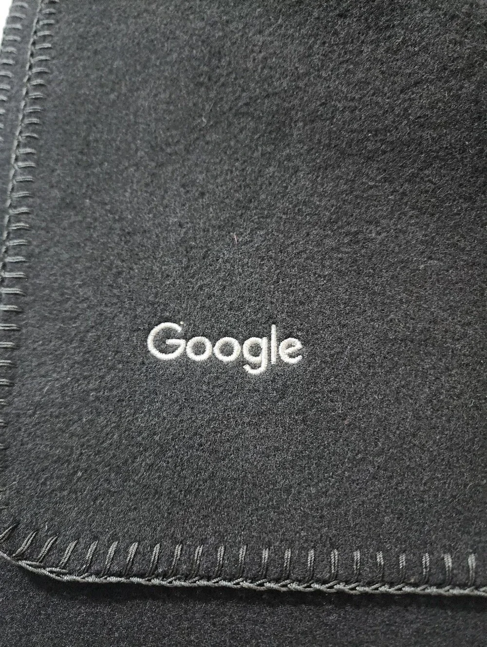 Cuyana Google Wool Soft Scarf Black 100% Recycled Wool Logo NWT